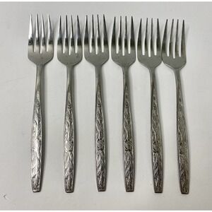 Stanley Roberts Granata Rose Salad Forks Glossy 6 3/4" Lot of 6